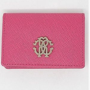 Robert Cavalli Pink Logo Charm Wallet
